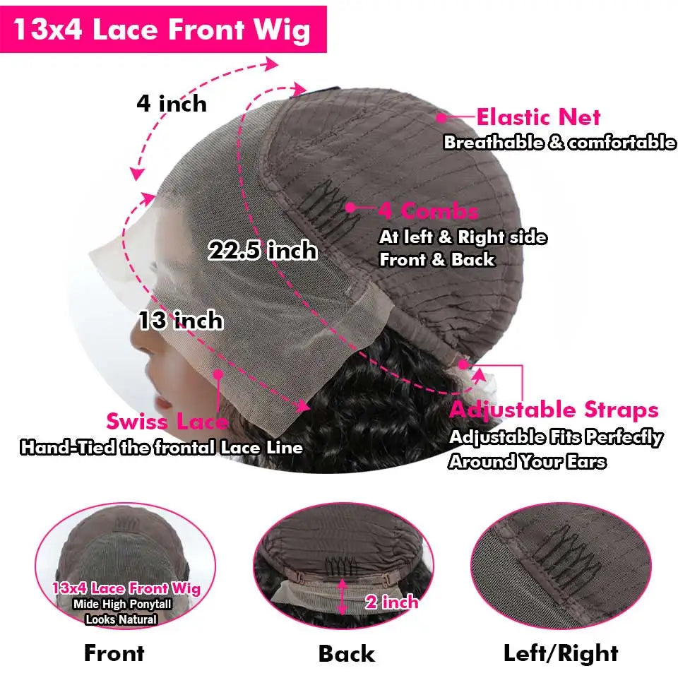 HD Lace Frontal Wig Straight Transparent 13x4 Lace Front Human Hair Wigs PrePlucked Bone Straight Human Hair Wigs For Women