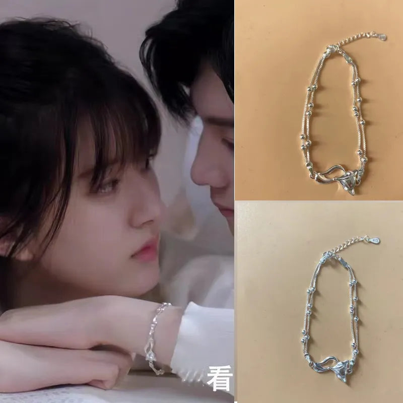 Zhao lusi  the hidden love same fox Chain Bracelet Charm Korea TV star  Bangle Jewelry for Women girls Gift