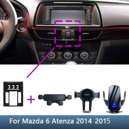 For Mazda 6 Atenza 2014 2015 Car Phone Holder Special Fixed Bracket Base Wireless Charging Stand Interior Accessories