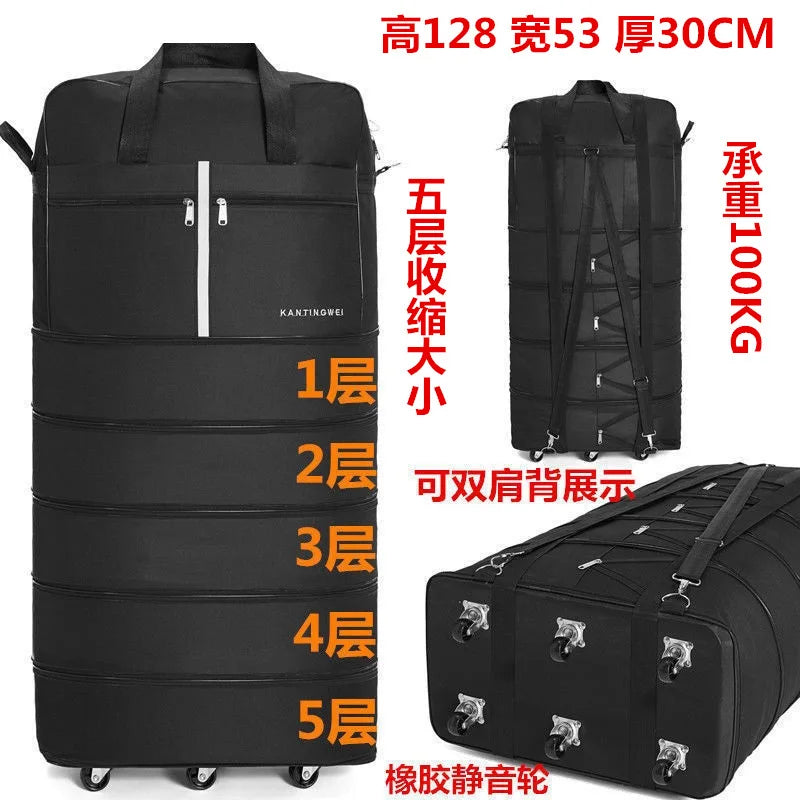 Air Checked Bag Luggage Travel Universal Wheel Foldable  Moving Storage  Oxford Waterproof  Packing Cubes