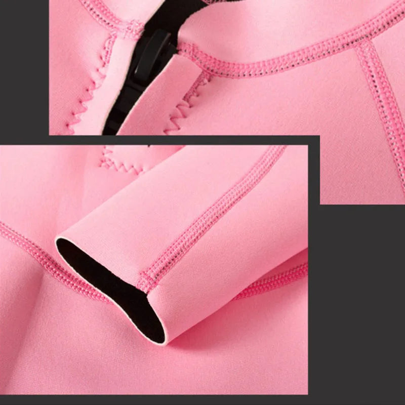 Woman Diver Diving Suit 2mm Neoprene Diving Equipment Pink Long Sleeve Bikini Swimsuit Women Korean Swimwear Snorkeling Suit