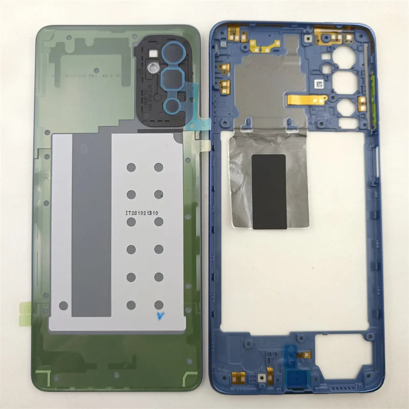 For Samsung Galaxy M52 5G M526 Phone Housing Middle Frame+Battery Back Cover Case Panel With Camera Lens Repair Parts