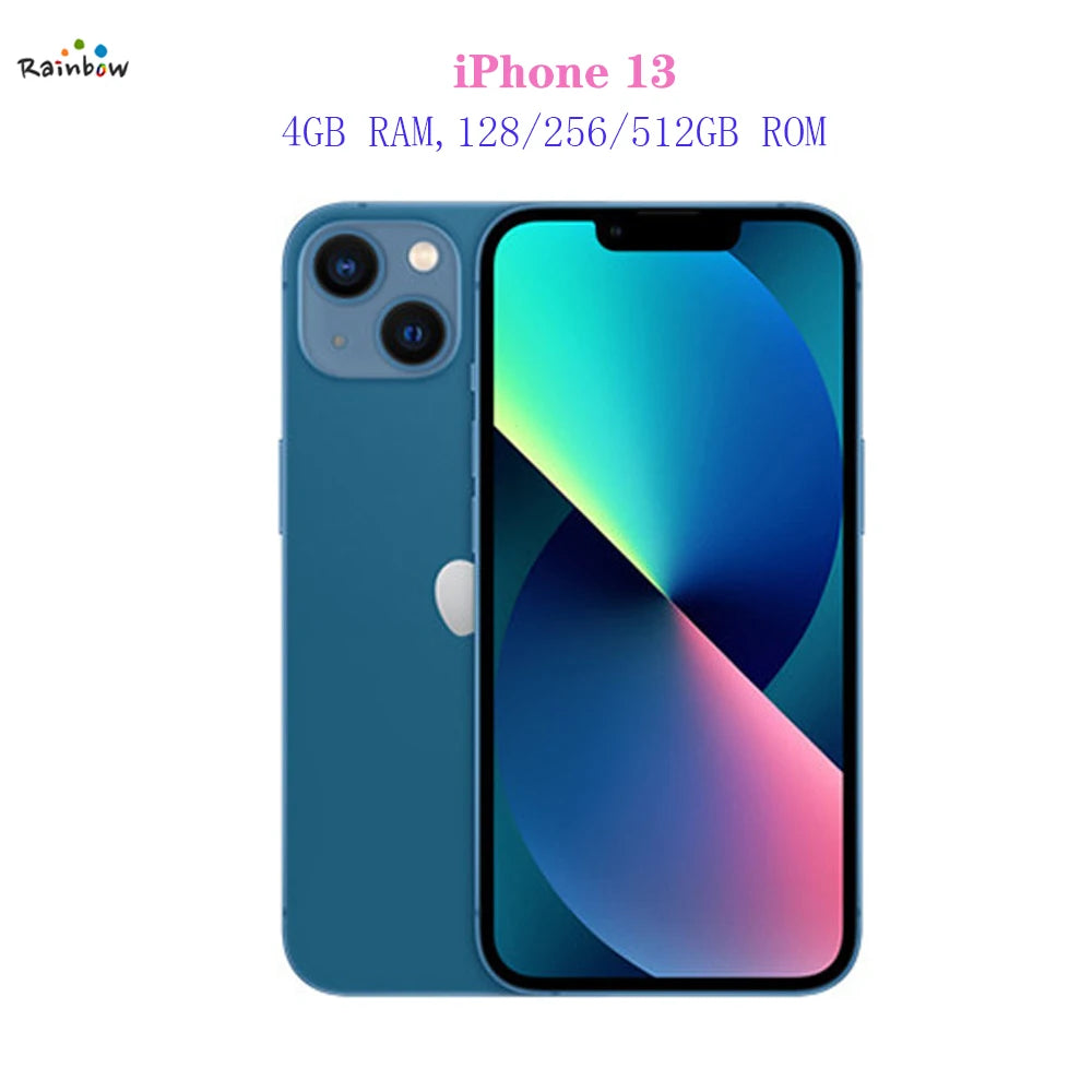 Face ID Original Apple iPhone 13 128GB/ 512GB 5G LTE Mobile Phone NFC IOS A15 Bionic Hexa Core 6.1'' 12MP&12MP 3240mAh