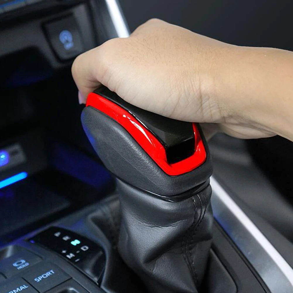 Car Interior Gear Shift Head Decorative Cover ABS Trim Car Accessories Carbon Fiber Decoration for Toyota RAV4 XA50 2019 2020