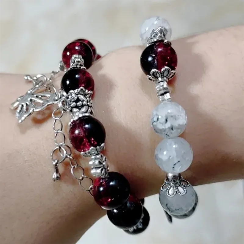 Anime Heaven Official’s Blessing Hua Cheng Xie Lian Cosplay Bracelet Tian Guan Ci Fu Butterfly Pendant Beaded Bracelets Jewelry