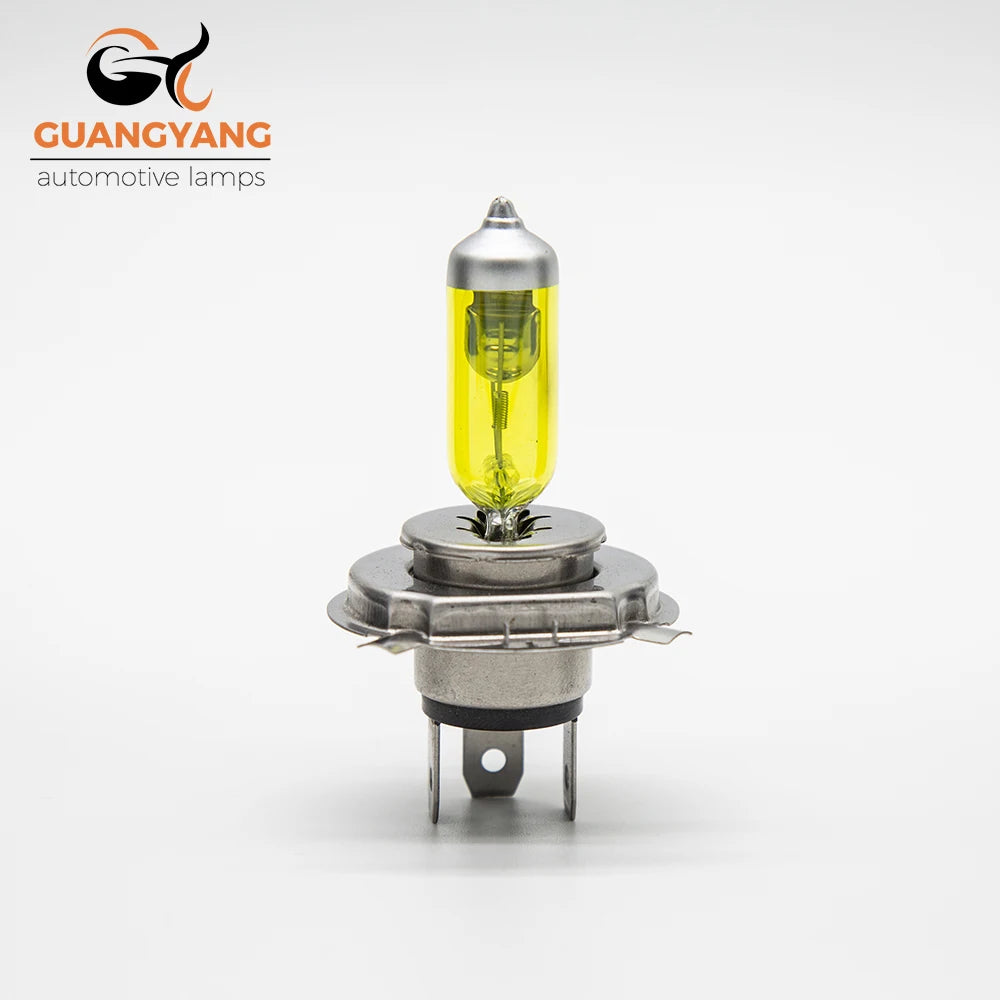 2 Pcs H4 9003 HB2 12V 60/55W P43T Yellow Lights Car Lights Headlight Auto Fog Lamps Halogen Bulbs