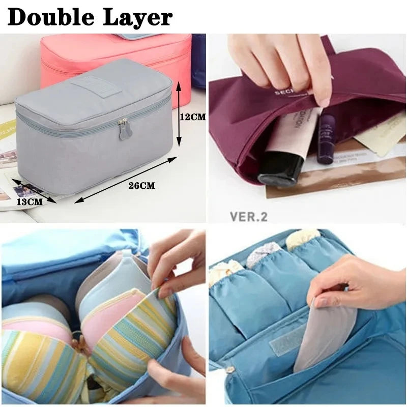 Women Portable Travel Underwear Storage Bag Waterproof Clothing Pants Bra Organizer Bags Socks Packing Cube Female Girl Bra Bag