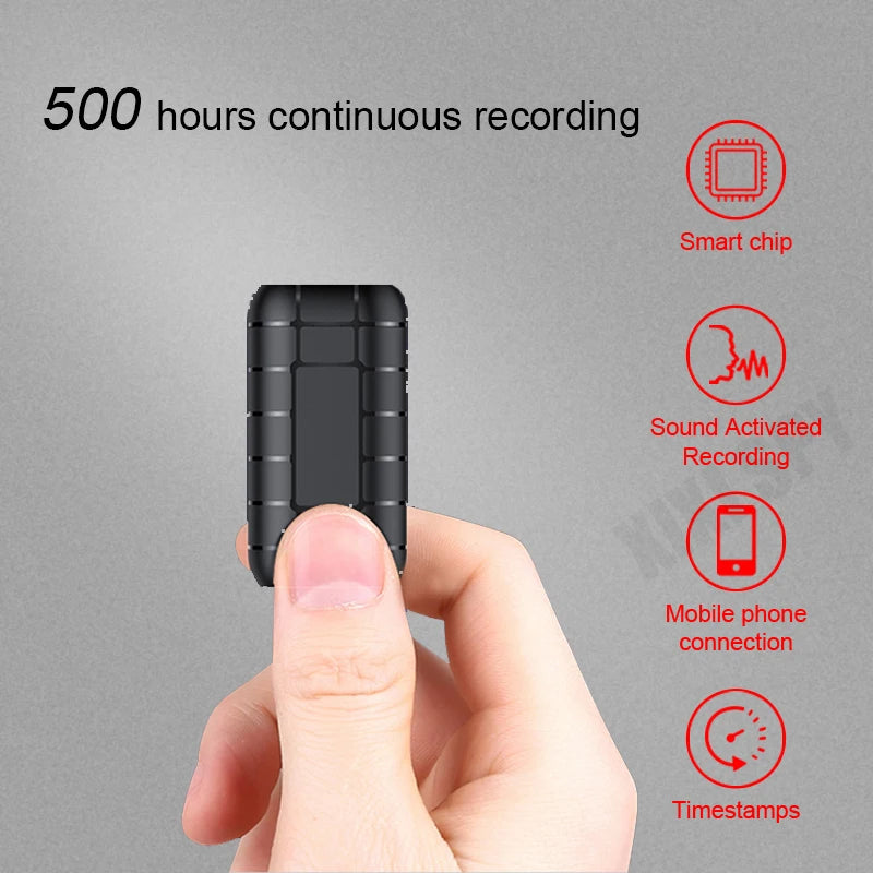 Mini voice activated recorder 500 hours digital recording device professional sound dictaphone audio micro record portable small