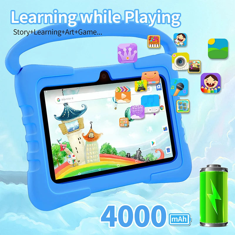 7 Inch Kids Tablet Android11 64G Learning Education Tablet WiFi Safety Eye Protection Screen Toddler Educational Toy Gift