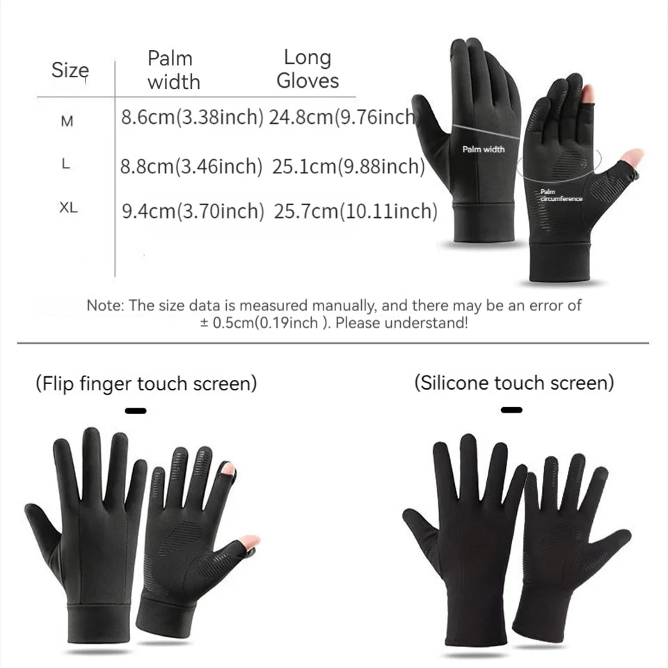 LOOGDEE Warmth Cycling Gloves Winter Flip Finger Touch Screen Outdoor Windproof Anti-slip Running Climbing Warm Ski Inner Gloves