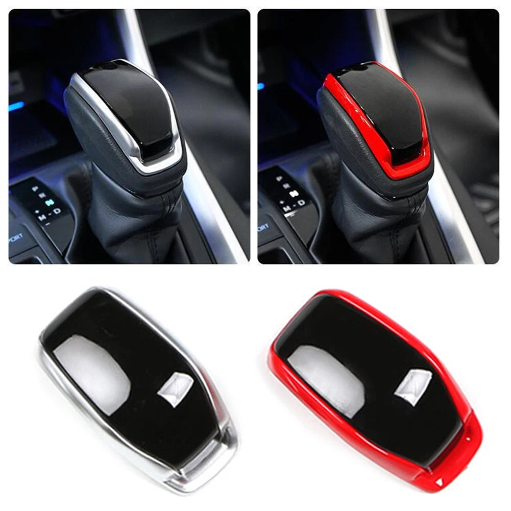 Car Interior Gear Shift Head Decorative Cover ABS Trim Car Accessories Carbon Fiber Decoration for Toyota RAV4 XA50 2019 2020