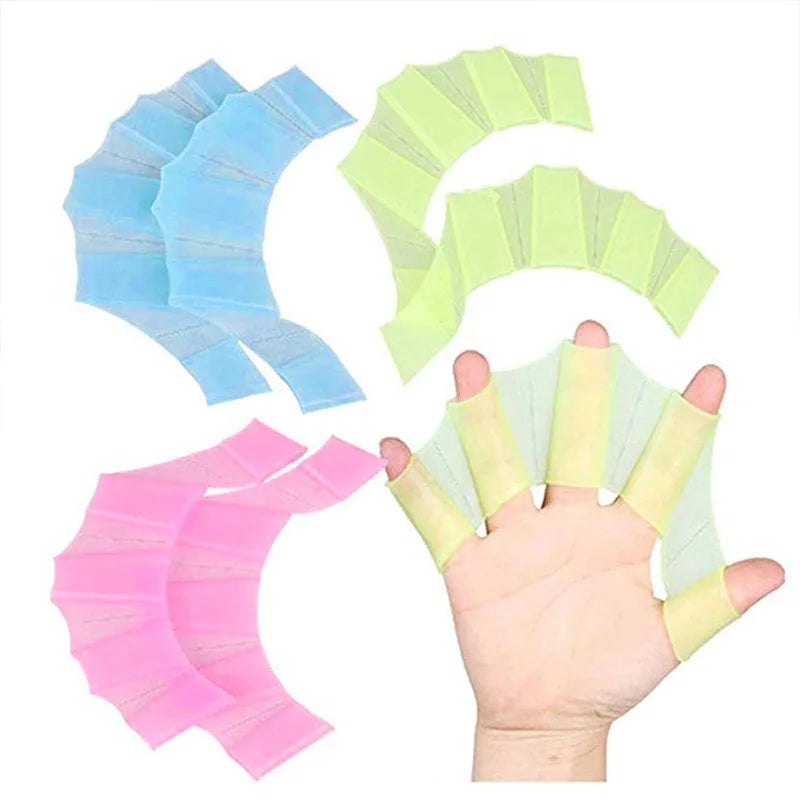 Silicone Swimming Fins Flipper Men Women Child Swim Pool Sport Professional Training Finger Hand Webbed Gloves Paddles Equipment