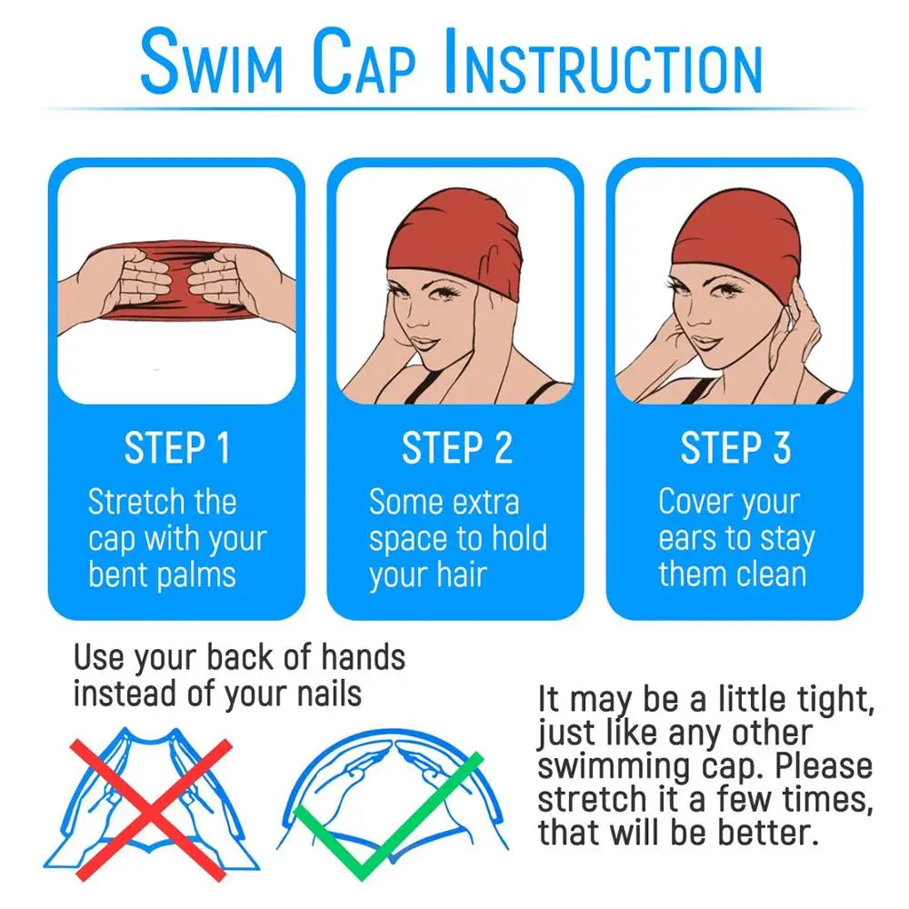 Swimming Caps Men Women Long Hair  Ear Protect Large Natacion Badmuts Silicone Diving Hat Waterproof Swim Pool Cap