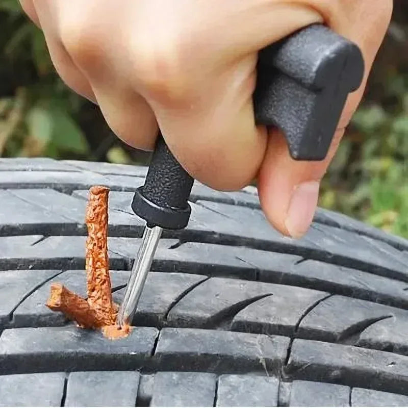 Car Tire Repair Tool Kit with Rubber Strips Tubeless Tyre Puncture Studding Plug Set Motorcycle Truck Vacuum Tire Repair Tool