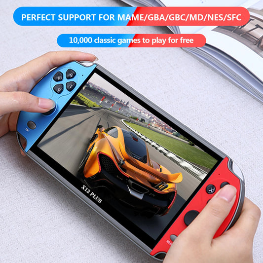 X7/X12 Plus Handheld Game Console In 10,000 Classic Free Games 4.3/5.1/7.1 Inch HD Screen Handheld Portable Audio Video Player