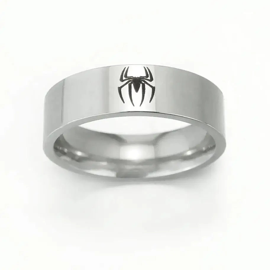 6MM Wide Stainless Steel Spider Ring For Men Women Finger Rings 2023 Hip Hop Punk Jewelry Birthday Gift for Halloween Friend