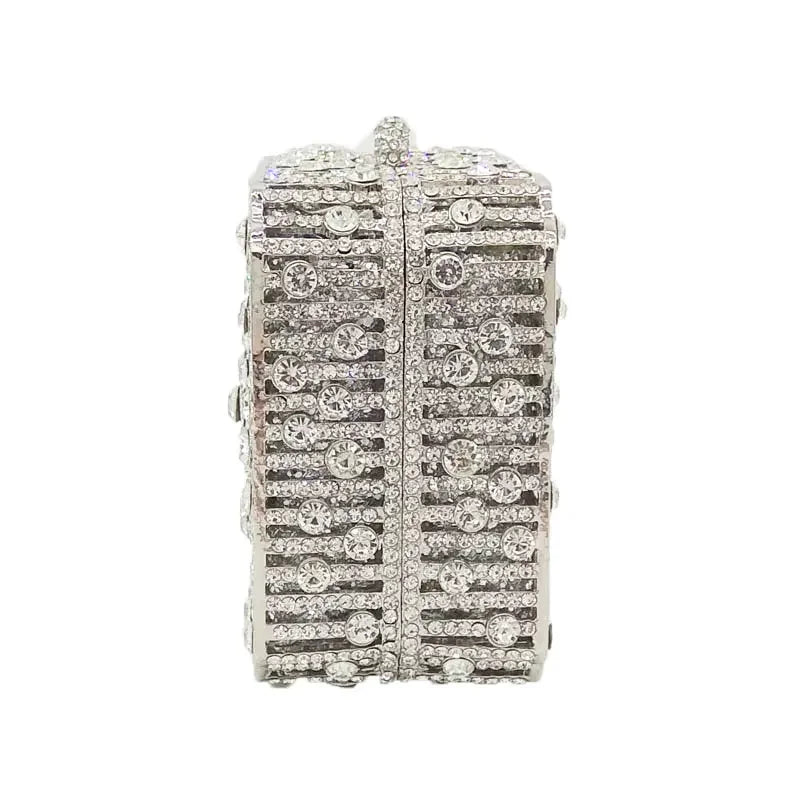 Boutique De FGG (in stock) Crystal Women Evening Clutch Bag Wedding Bridal Minaudiere Box Rhinestone Handbags and Purses