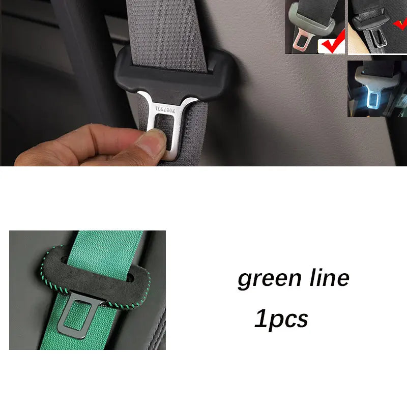 Universal Car Seat Belt Buckle Clip Protector leather Interior Button Case Anti-Scratch Cover Safety Accessories