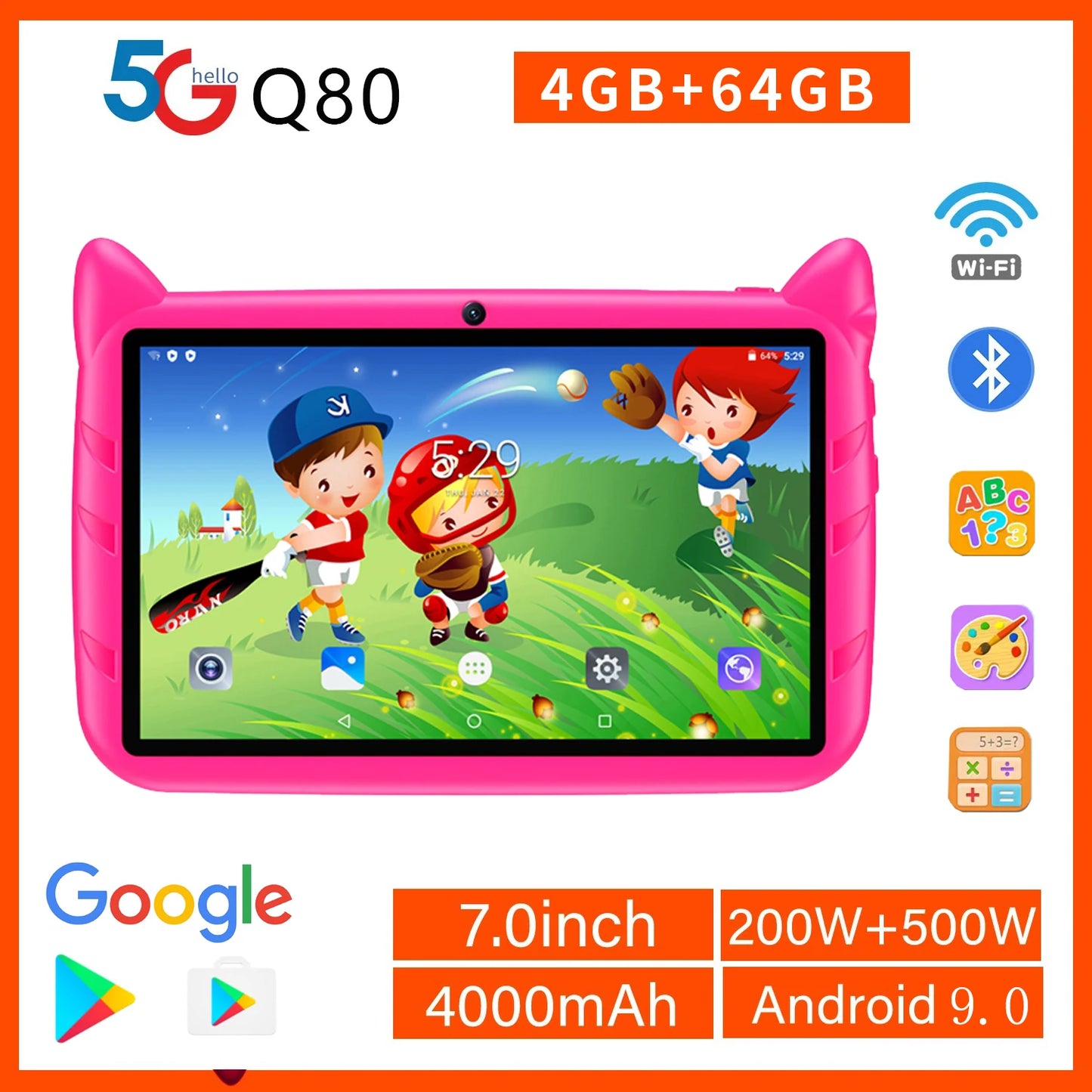 New 7 Inch Kids Tablets Android Learning Education Games Tablet PC 5G WiFi Quad Core 4GB+64GB Cheap And Simple Children's Gifts