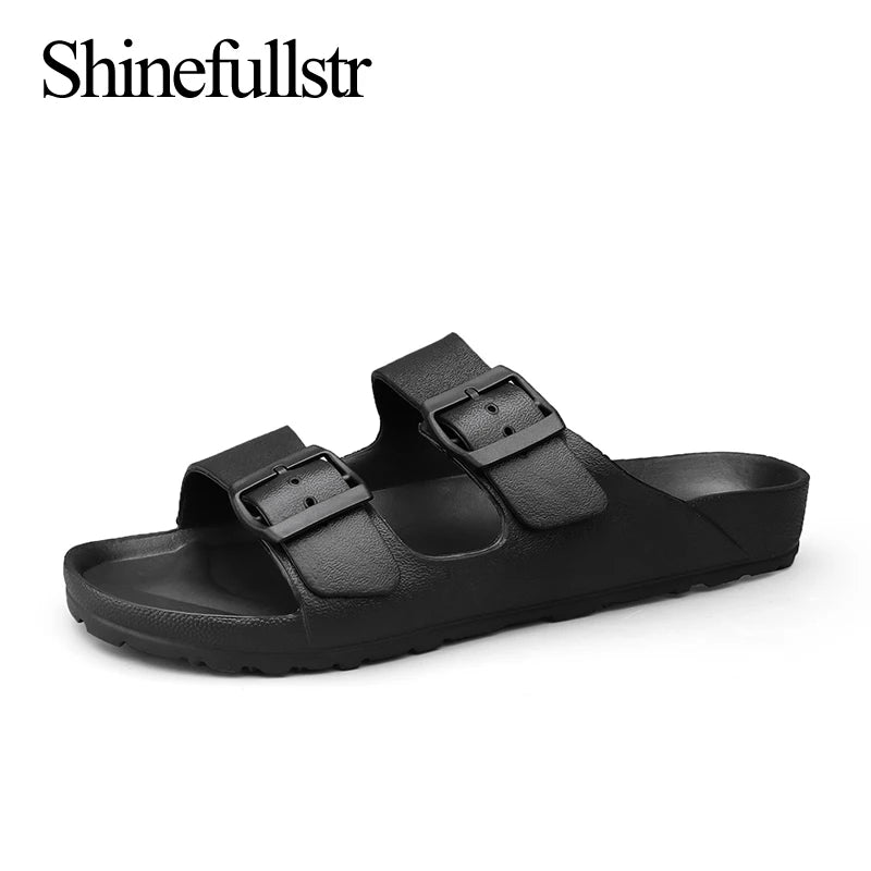 Summer Adjustable Soft Slides Slippers For Men Flat EVA Slippers Lightweight Anti Slip Slippers Size 36-46 47 48  Dropshipping