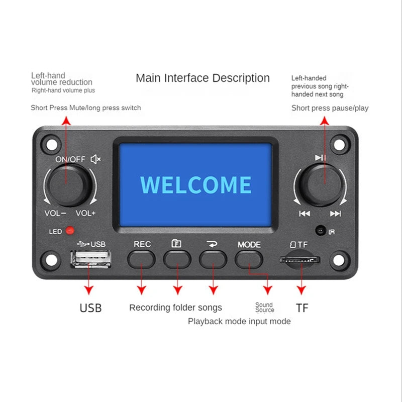 TPM118B Digital Audio Player MP3 Decoder Board High Quality Portable MP3 Player Module With Bluetooth And FM Radio