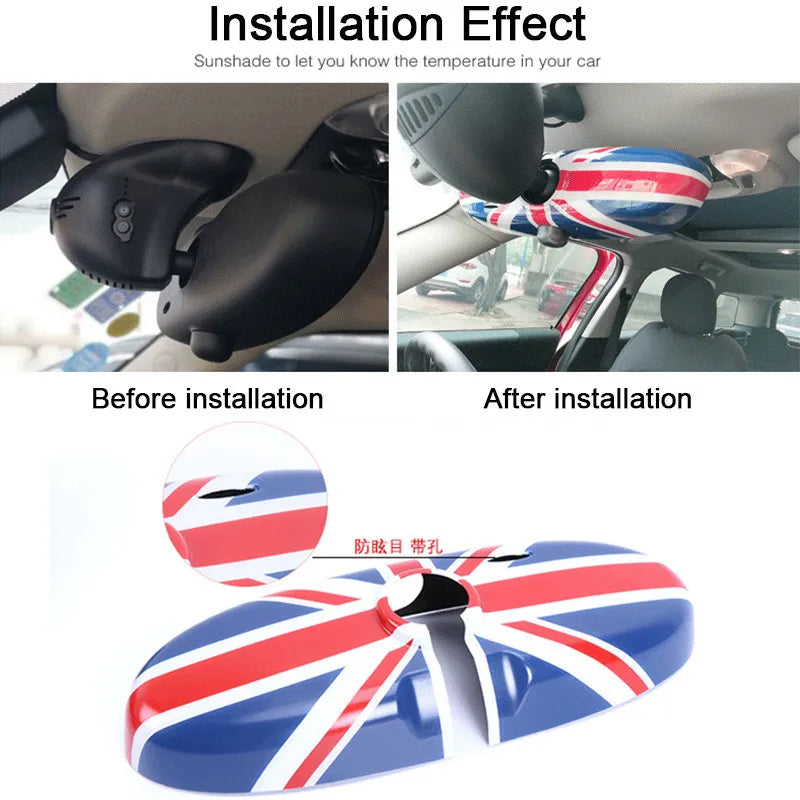 Car Interior Rear View Mirror Cover For MINI One Cooper JCW R50 R52 R53 R55 R56 R57 R60 R61 F54 F55 F56 F57 F60 Auto Accessories