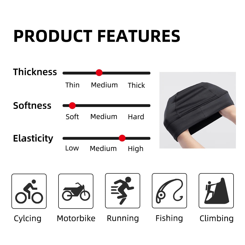 ROCKBROS Winter Cycling Fleece Hats Outdoor Sports Cap Men Winter Warm Head Hat Windproof Skiing Cycling Bicycle Cap Men Hats