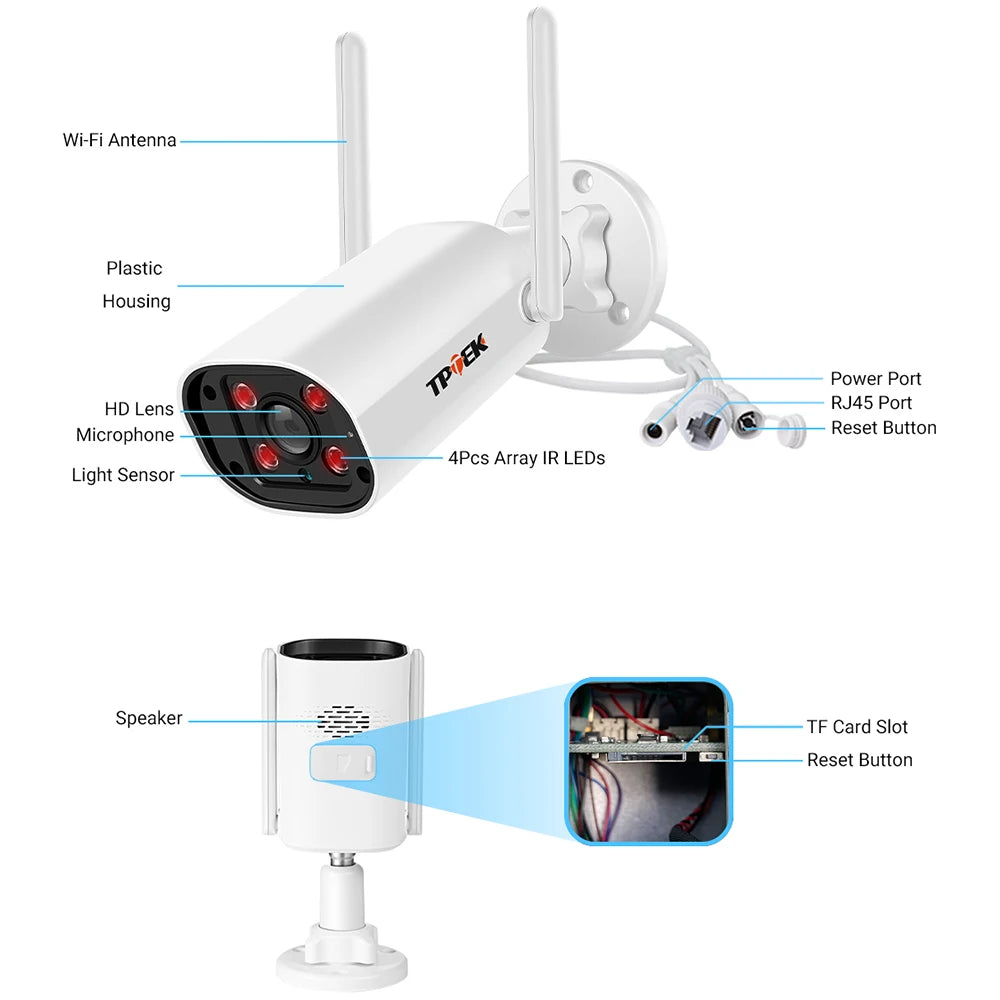 2K IP Camera Wifi Outdoor Surveillance Securtiy CCTV 4MP Wi Fi Camara Wireless Bullet Network Video Wi-Fi Waterproof CamHi Cam