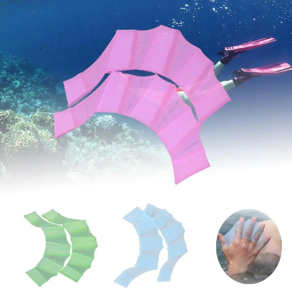 Silicone Swimming Fins Flipper Men Women Child Swim Pool Sport Professional Training Finger Hand Webbed Gloves Paddles Equipment