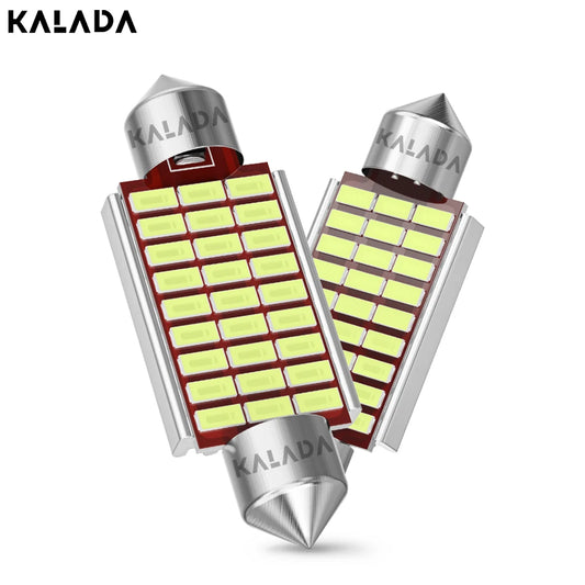 2x C10W C5W Led Bulbs Canbus 3014 SMD Festoon 31mm 36mm 39mm 42mm for Cars License Plate Lamp Interior Dome Reading Light White