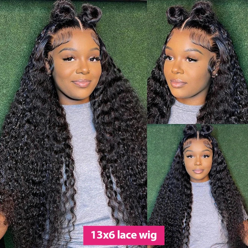 36 Inch Curly Lace Front Human Hair Wigs For Black Women Pre Plucked Brazilian Hair 13x4 Deep Wave Frontal Wig 13x6 Hd Lace Wig