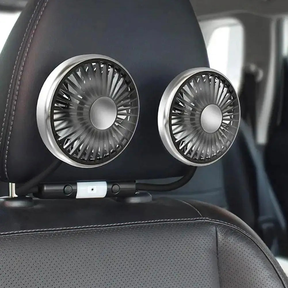 360 Degree Rotatable Car Cooler Fan Dual Head Car Rear Seat Auto Cooling Fan Low Noise Cooling Fans Car Electrical Appliances