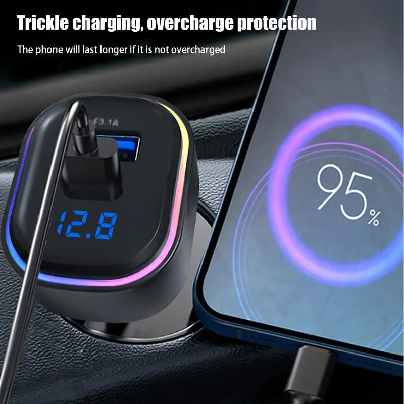 One To Seven Car Charger 12V To 24V Multiple USB Port Cars Adapter Stylish Auto Adapter With LED Light Car Electrical Appliances