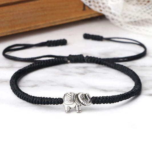 Retro Elephant Bracelets Lucky Braided Chain Bracelet For Women Men Good Luck Friendship Wish Gift Jewelry Handmade Adjustable