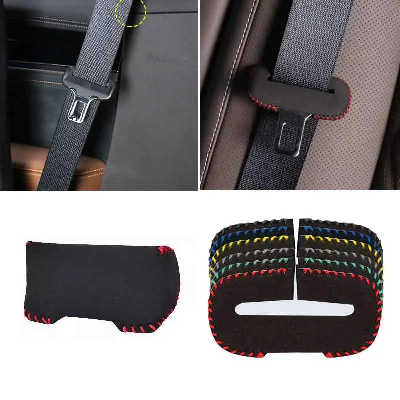 Universal Car Seat Belt Buckle Clip Protector leather Interior Button Case Anti-Scratch Cover Safety Accessories