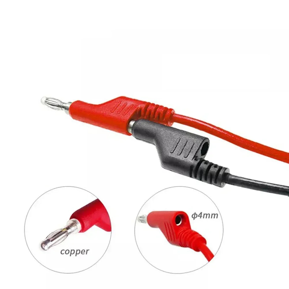 2PCS 4mm Banana Plug To Crocodile Clip Test Leads Cable For Power Supply Signal Detection Meter Electrical Equipment