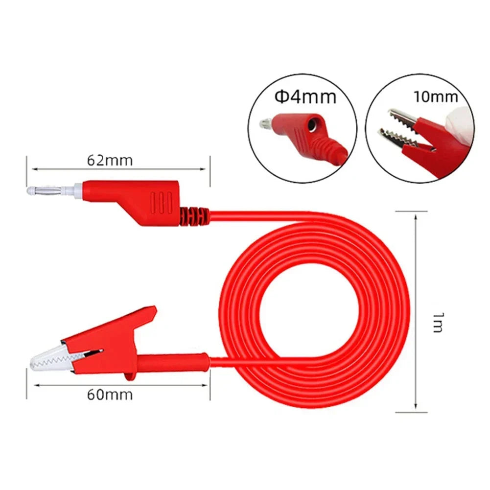 2PCS 4mm Banana Plug To Crocodile Clip Test Leads Cable For Power Supply Signal Detection Meter Electrical Equipment