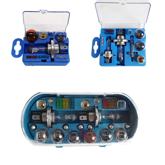 12v Combination Set Halogen Bulb Car Lights Emergency H1 H7 H4 Multi-model Travel Emergency Spare Bulb Fuse Kit Box