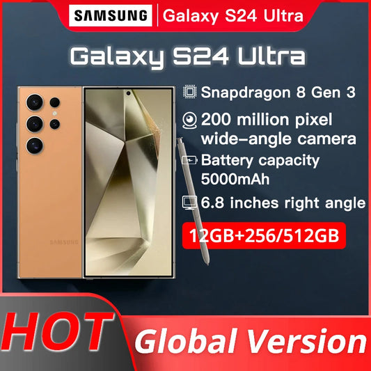 Samsung Galaxy S24 Ultra 5G Smartphone Snapdragon 8 Gen 3 AMOLED Display 200MP IP68 120Hz