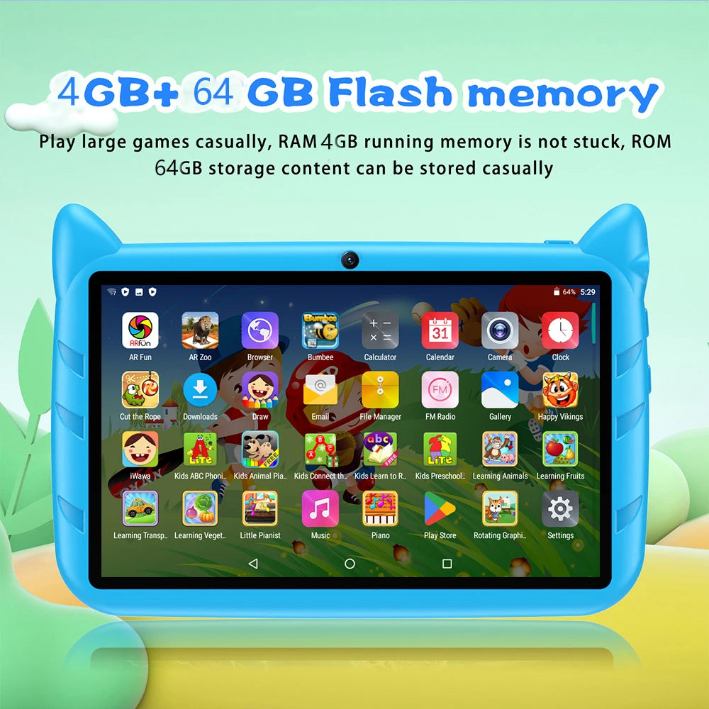 New 7 Inch Kids Tablets Android Learning Education Games Tablet PC 5G WiFi Quad Core 4GB+64GB Cheap And Simple Children's Gifts