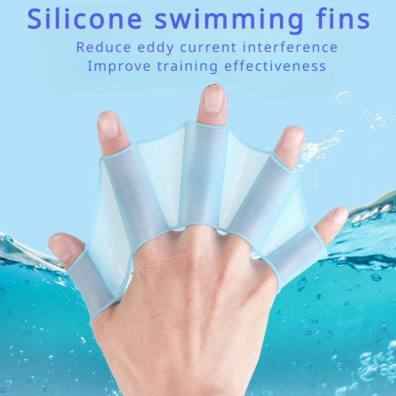 Silicone Swimming Fins Flipper Men Women Child Swim Pool Sport Professional Training Finger Hand Webbed Gloves Paddles Equipment