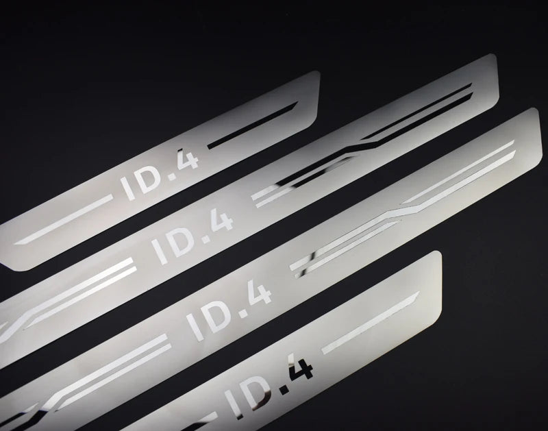 Car Door Sill Scuff Plate Stickers for 2021 Volkswagen ID.4 Stainless Steel Accessories VW ID4 Styling