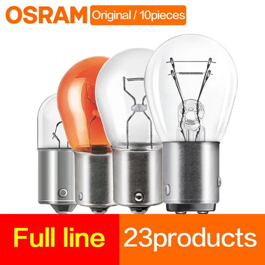 Car Signal Lamp OSRAM 12V P21/5W 7528Y 12499 P21W 7506Y PY21W 7507 R10W 5009 Brake light Stop turn tail halogen bulbs motorcycle