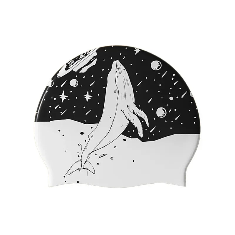 Elestic Silicone Swimming Cap Women Waterproof Antislip Swimming Hats Adults Long Hair Ear Protection Pool Equipment