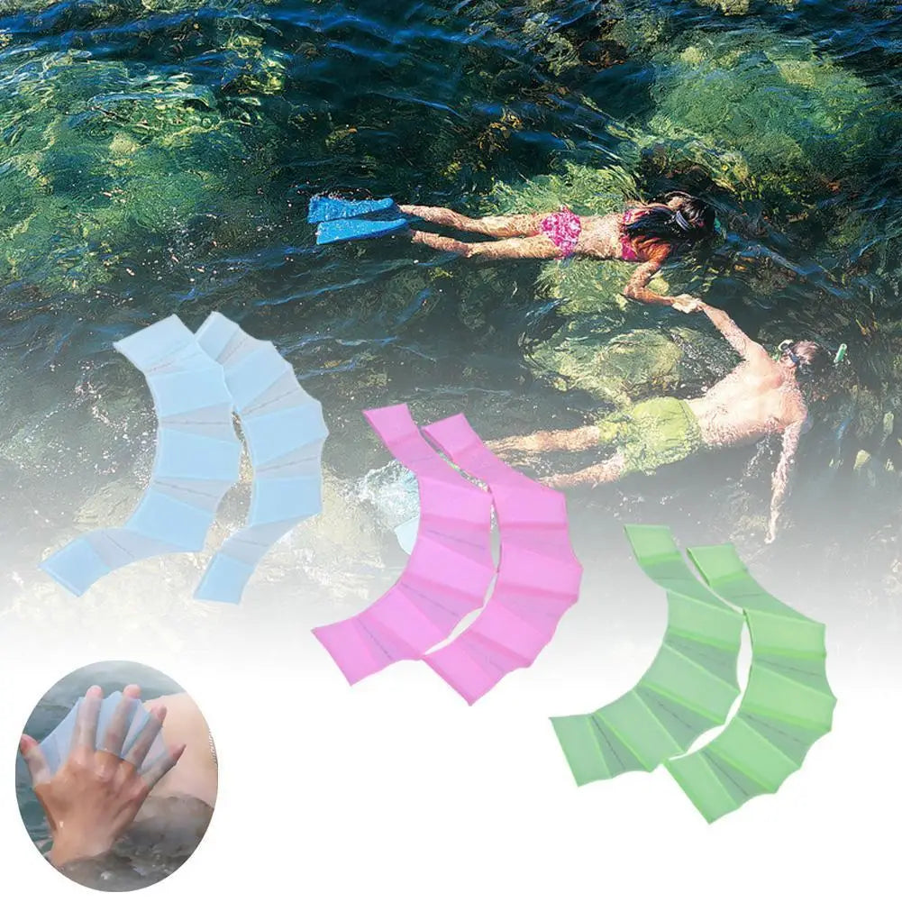 Silicone Swimming Fins Flipper Men Women Child Swim Pool Sport Professional Training Finger Hand Webbed Gloves Paddles Equipment