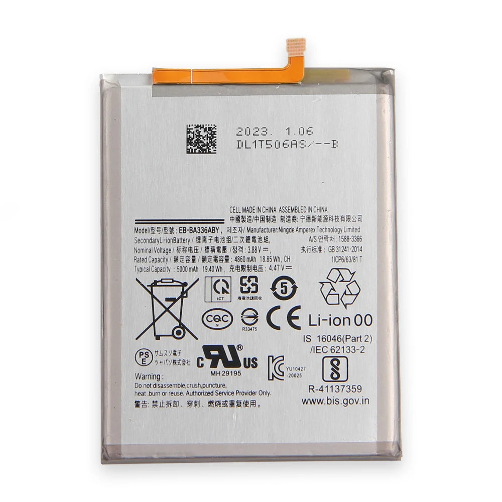 Replacement Battery EB-BA336ABY For Samsung Galaxy A33 A53 5G SM-A5360 A5360 Rechargered Phone Battery 4860mAh