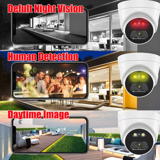 8MP 4K IP Camera POE H.265 Onf Netip Metal Indoor/Outdoor Small Dome CCTV Wide Angle 5MP/4MP/3MP Waterproof Security Camera