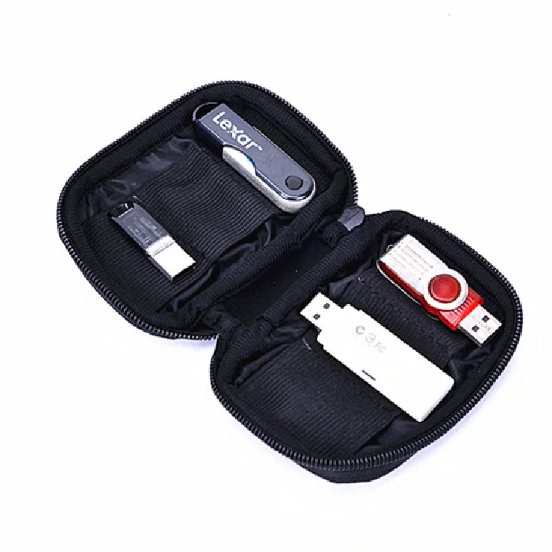 Durable Portable USB Case Zipper Flash Drives U Disk Bag Holder Protective Travel Dustproof Shockproof Storage Organizer