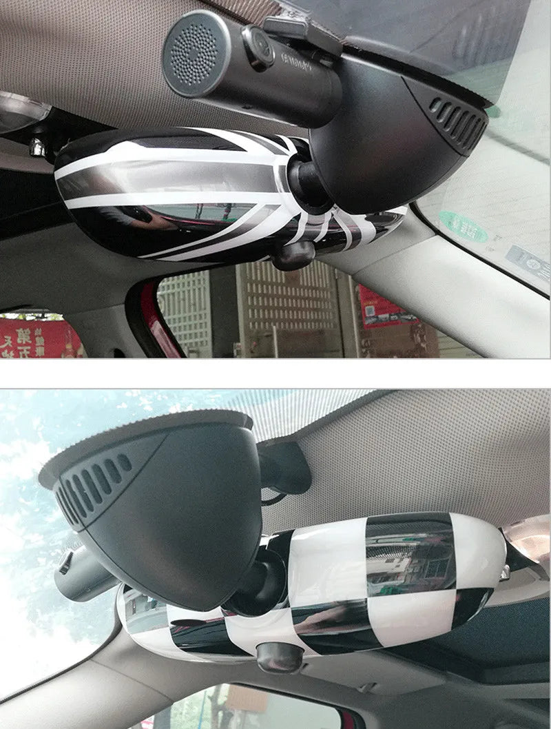 Car Interior Rear View Mirror Cover For MINI One Cooper JCW R50 R52 R53 R55 R56 R57 R60 R61 F54 F55 F56 F57 F60 Auto Accessories