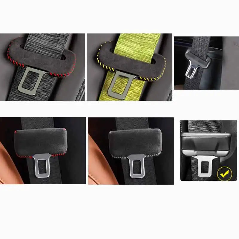 Universal Car Seat Belt Buckle Clip Protector leather Interior Button Case Anti-Scratch Cover Safety Accessories